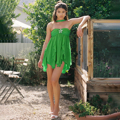 Asymmetrical Skirt Short Dress